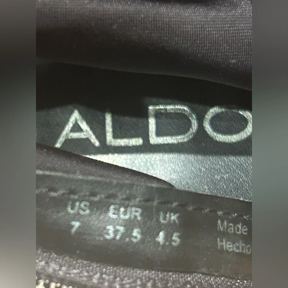 Aldo Black Over The Knee Riding Boots Stretch Suede Low Heel Size 7